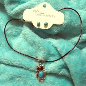 Owl necklace and stud earrings!